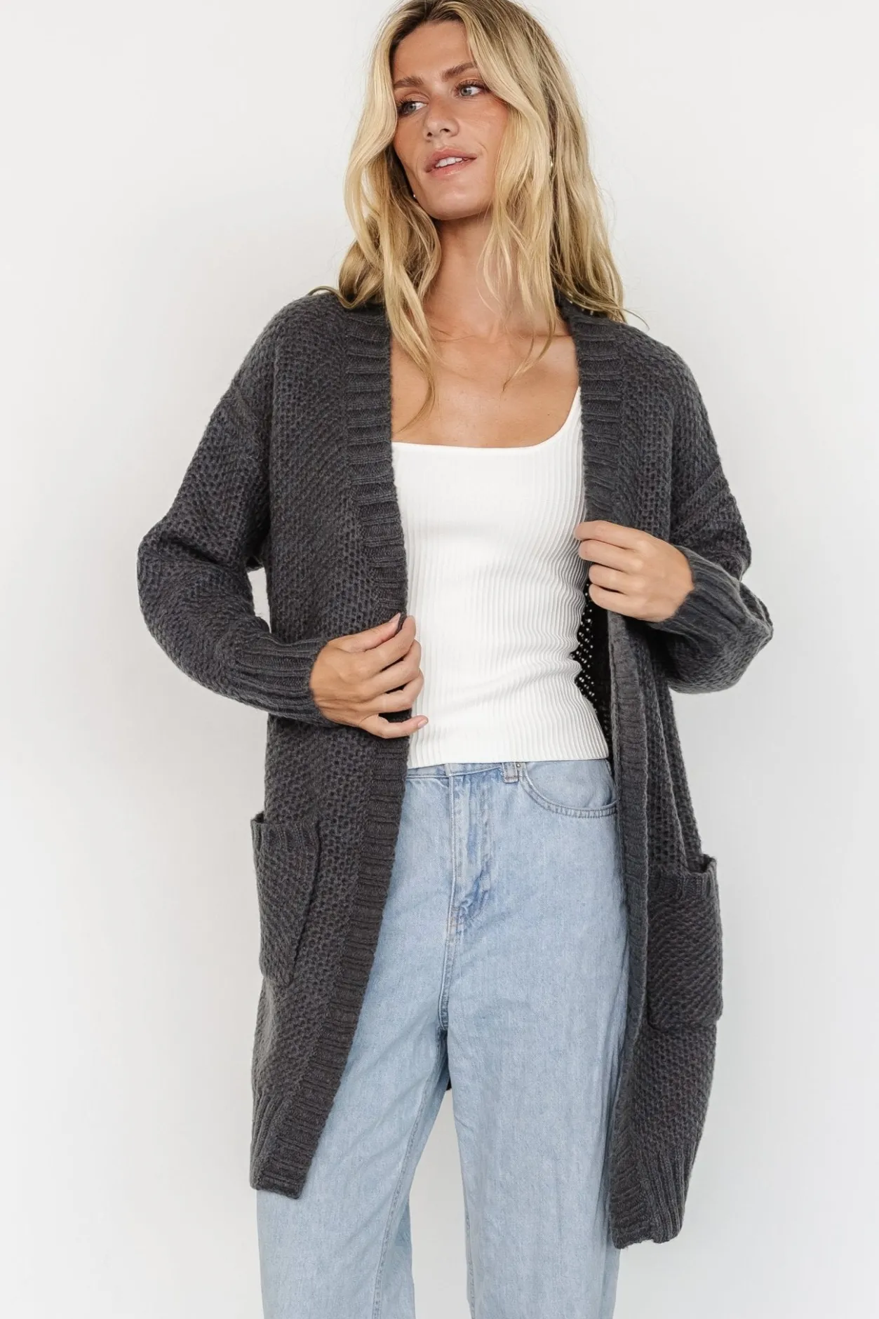 Discount Baltic Born Theodora Knit Cardigan | Charcoal
