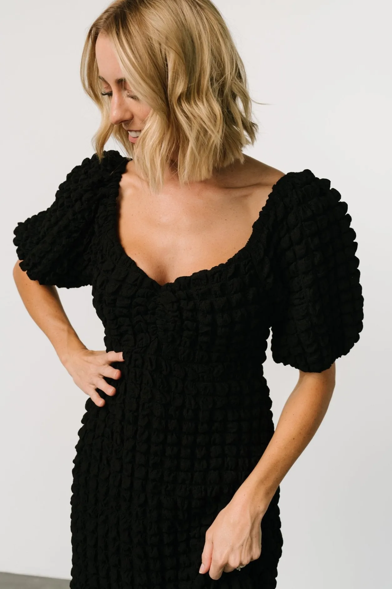 Best Baltic Born Therese Textured Dress | Black