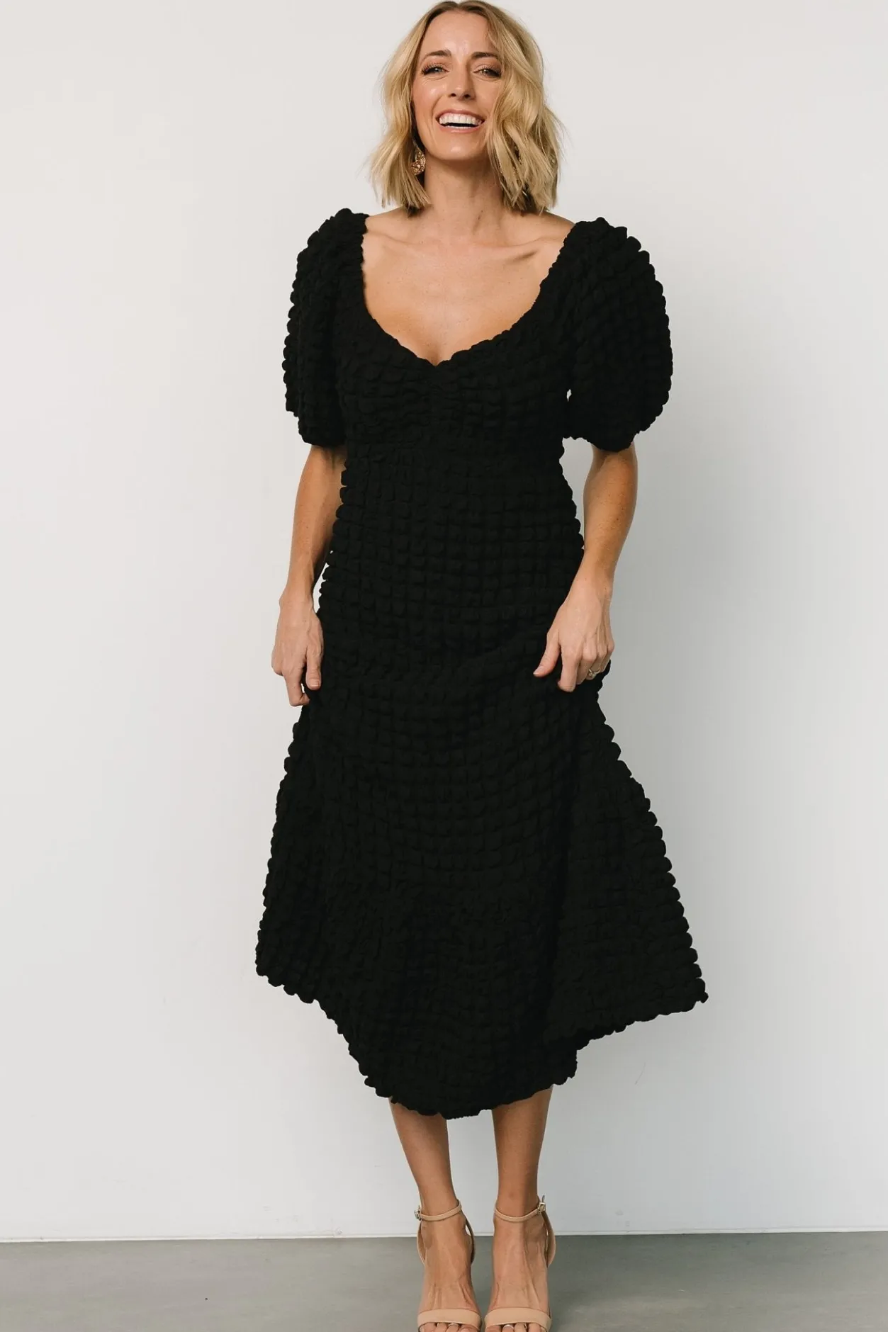 Best Baltic Born Therese Textured Dress | Black