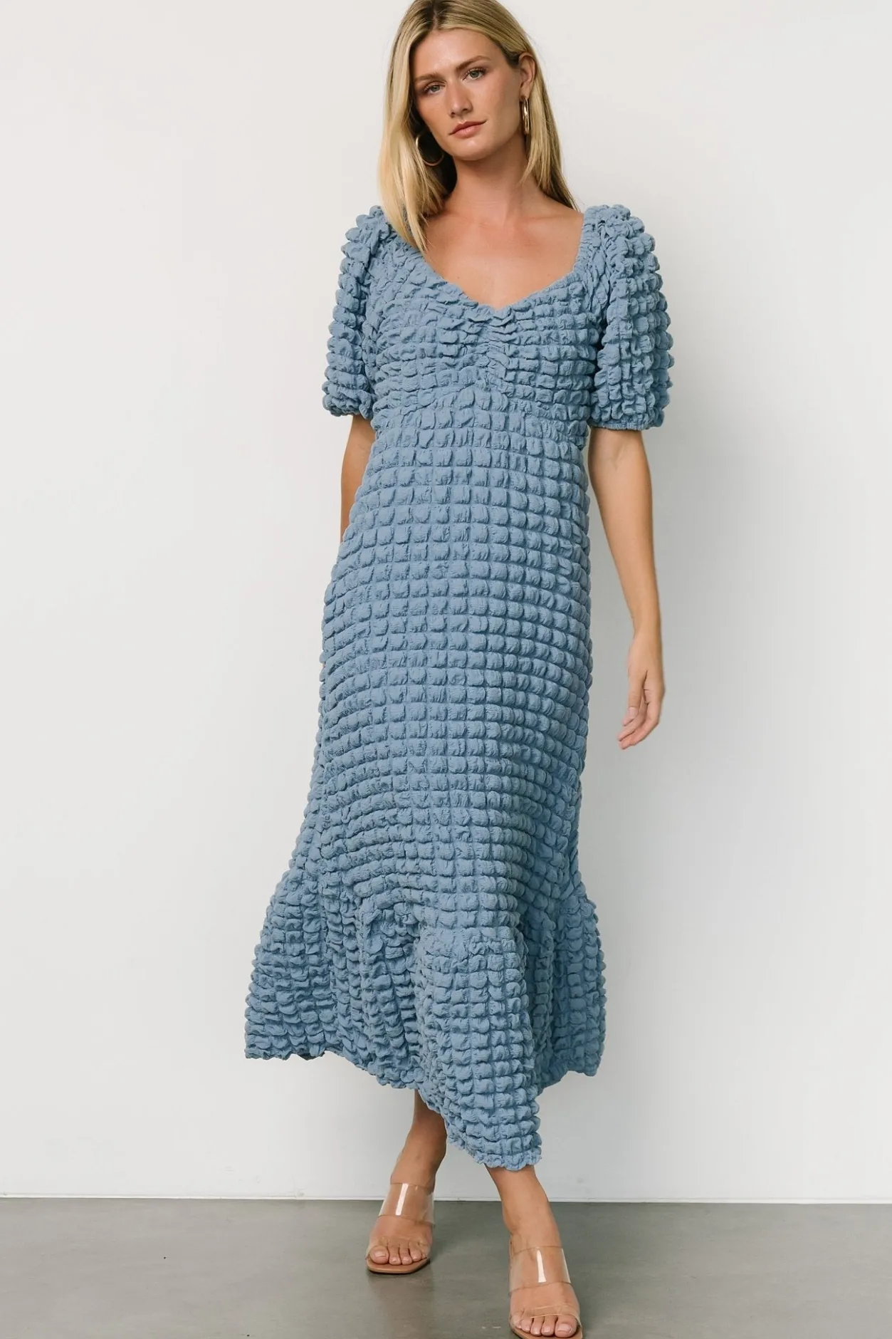 Hot Baltic Born Therese Textured Dress | Denim Blue DenimBlue