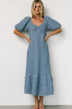 Hot Baltic Born Therese Textured Dress | Denim Blue DenimBlue