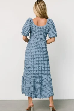 Hot Baltic Born Therese Textured Dress | Denim Blue DenimBlue