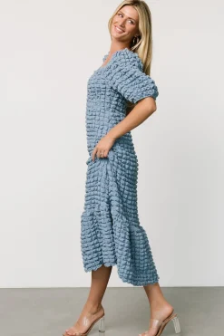 Hot Baltic Born Therese Textured Dress | Denim Blue DenimBlue
