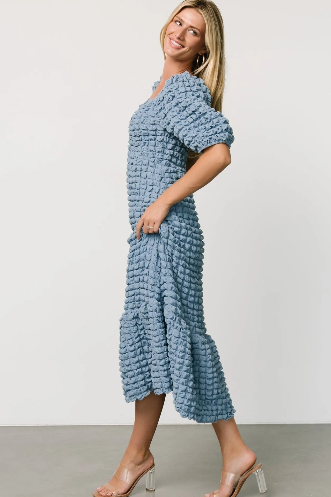 Hot Baltic Born Therese Textured Dress | Denim Blue DenimBlue