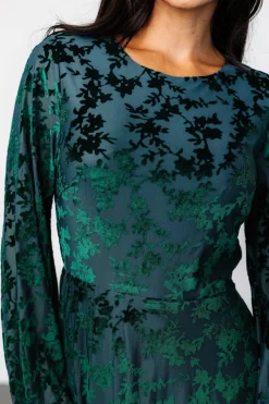 Fashion Baltic Born Thora Velvet Dress | Emerald Floral EmeraldFloral