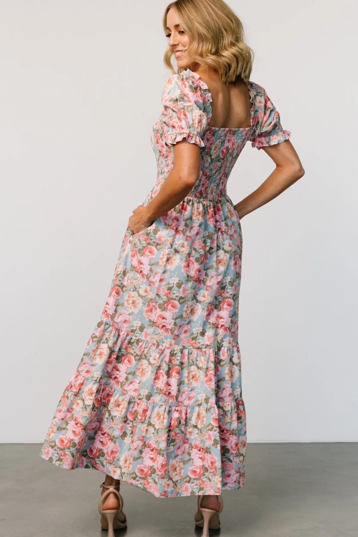 Online Baltic Born Tiana Maxi Dress | Vintage Blue + Pink Floral VintageBlue+PinkFloral
