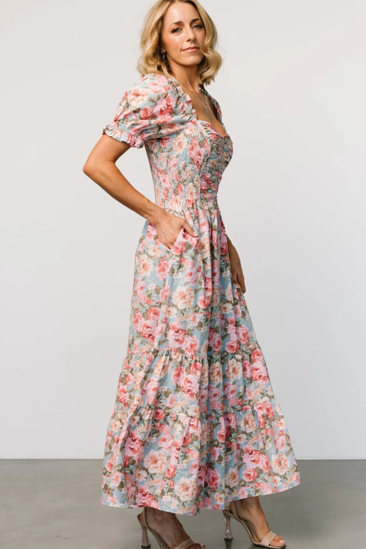 Online Baltic Born Tiana Maxi Dress | Vintage Blue + Pink Floral VintageBlue+PinkFloral