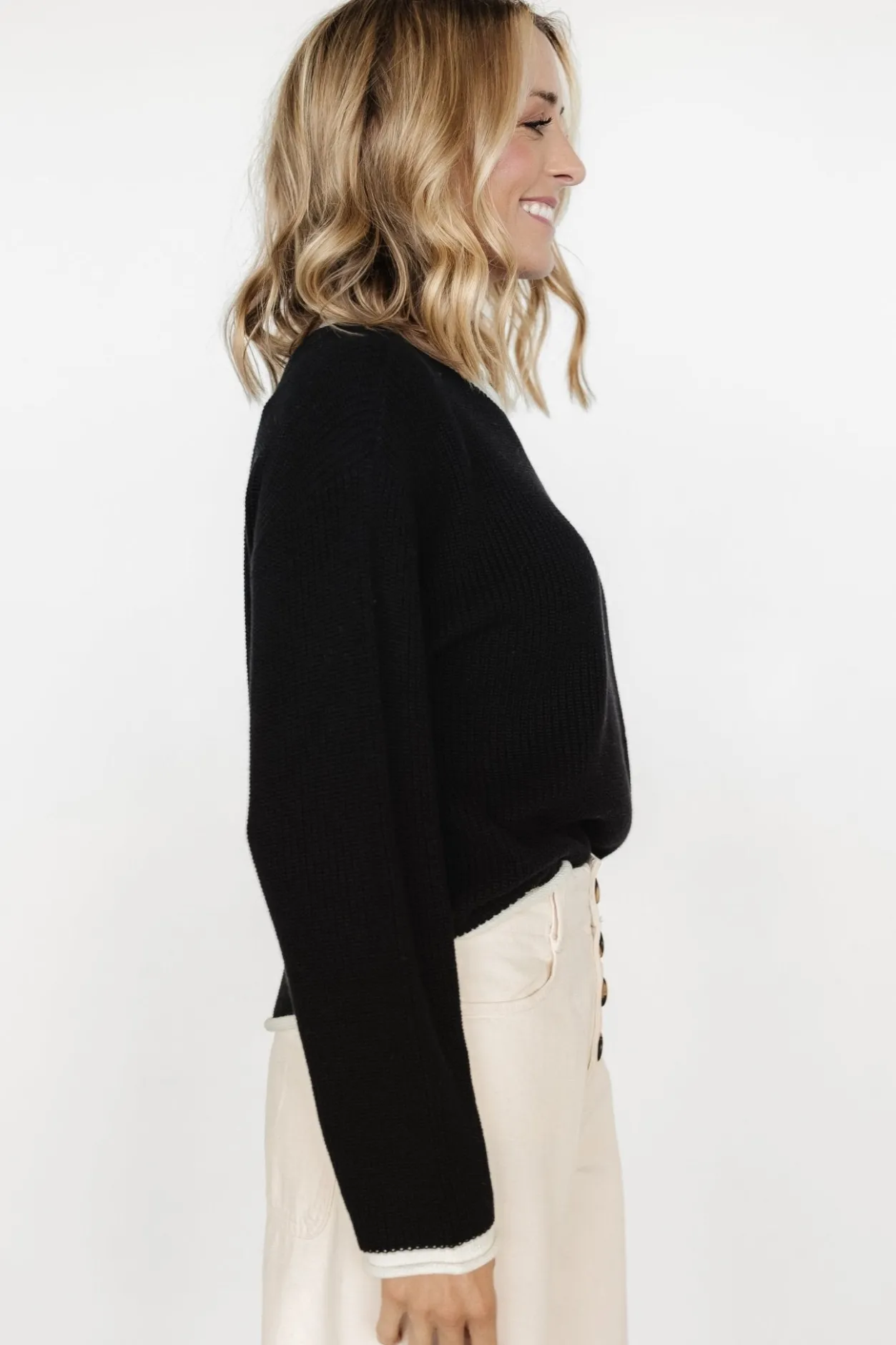 Online Baltic Born Tiffany Knit Sweater | Black + Off White Black+OffWhite