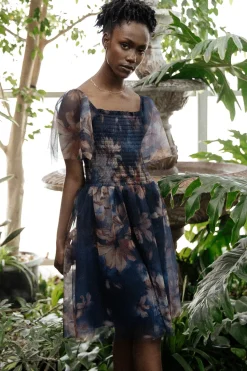 Best Baltic Born Tivoli Tulle Short Dress | Dark Blue Floral DarkBlueFloral