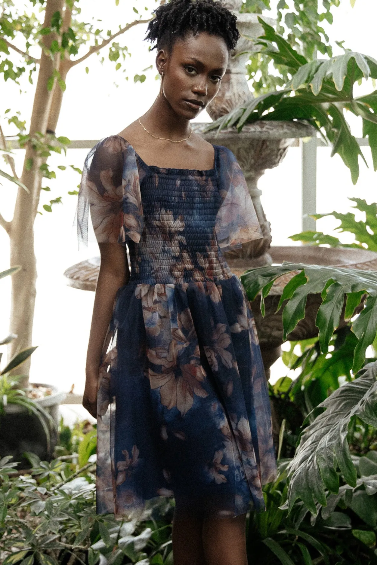 Best Baltic Born Tivoli Tulle Short Dress | Dark Blue Floral DarkBlueFloral