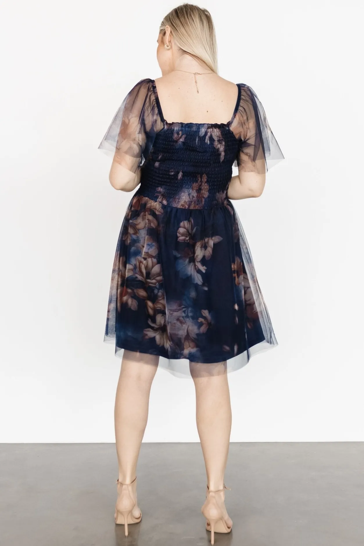 Best Baltic Born Tivoli Tulle Short Dress | Dark Blue Floral DarkBlueFloral
