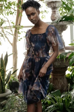 Best Baltic Born Tivoli Tulle Short Dress | Dark Blue Floral DarkBlueFloral
