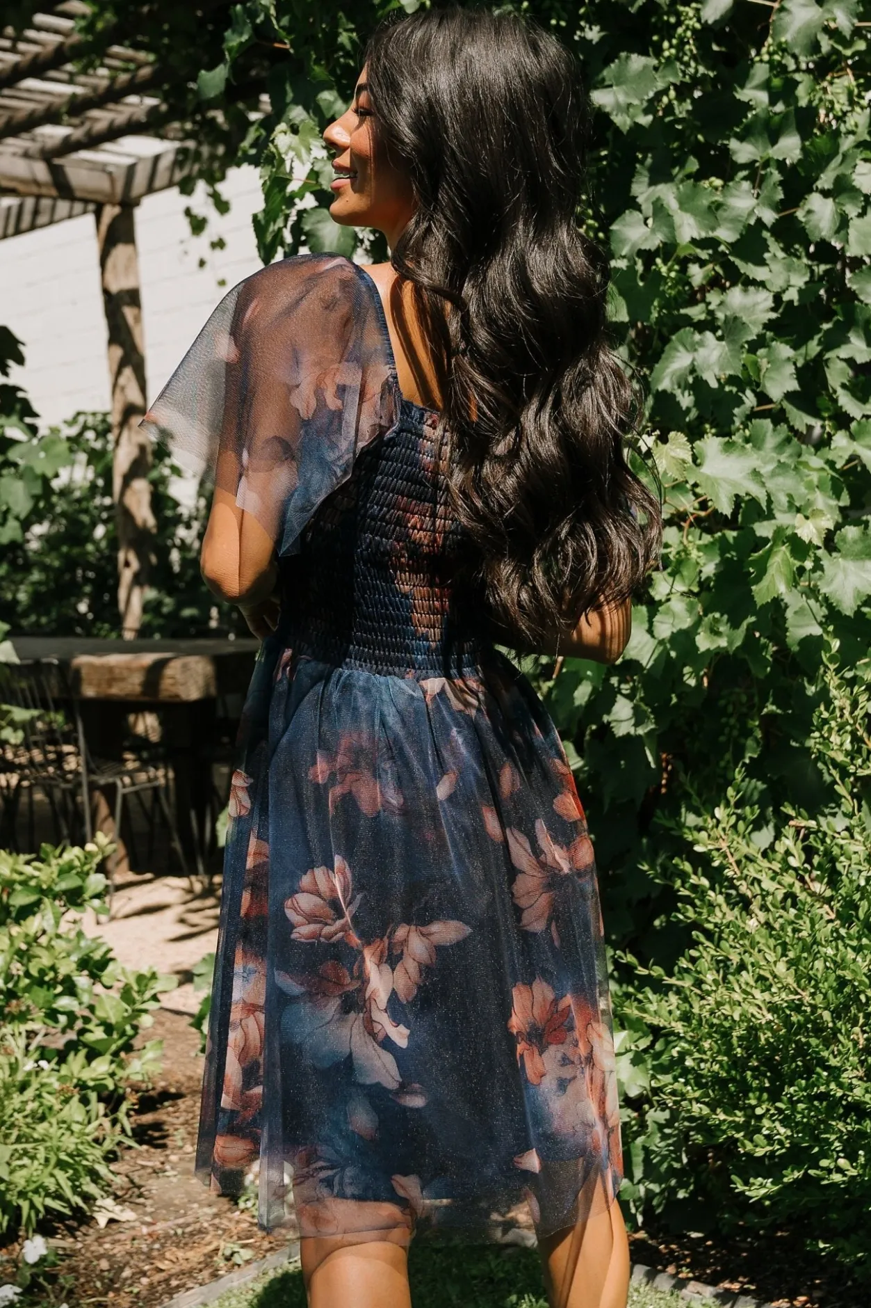 Best Baltic Born Tivoli Tulle Short Dress | Dark Blue Floral DarkBlueFloral