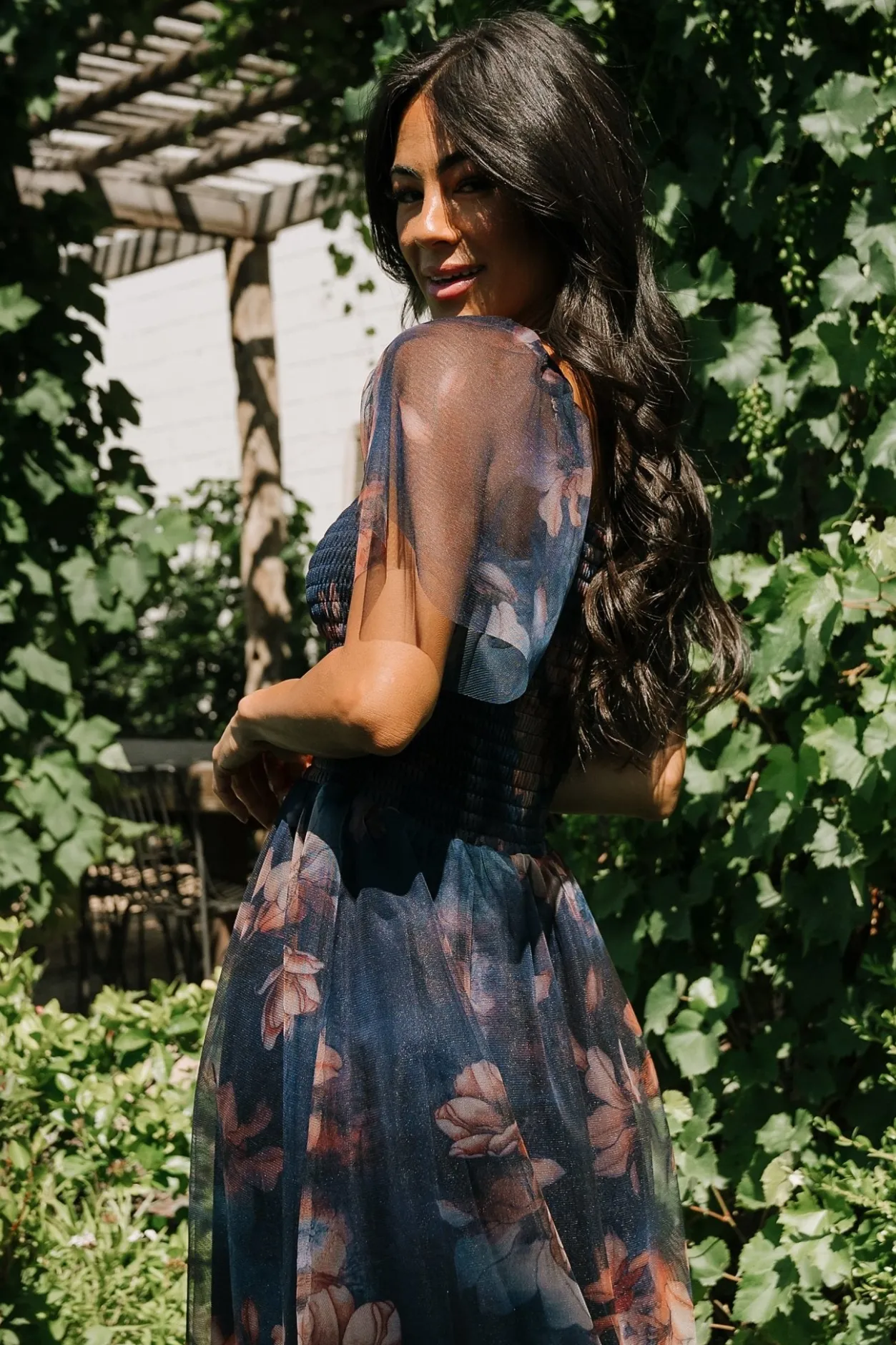 Best Baltic Born Tivoli Tulle Short Dress | Dark Blue Floral DarkBlueFloral