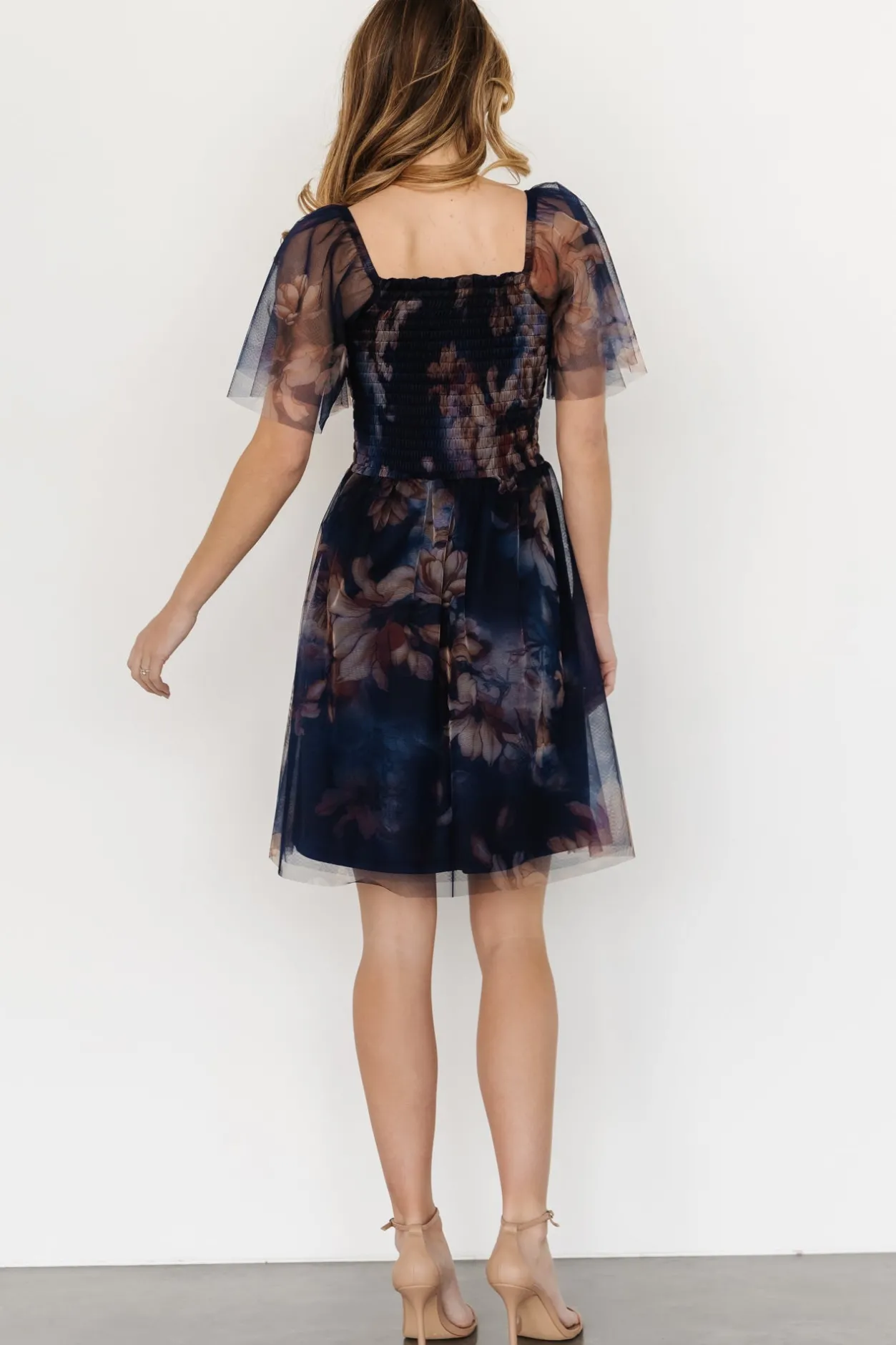 Best Baltic Born Tivoli Tulle Short Dress | Dark Blue Floral DarkBlueFloral