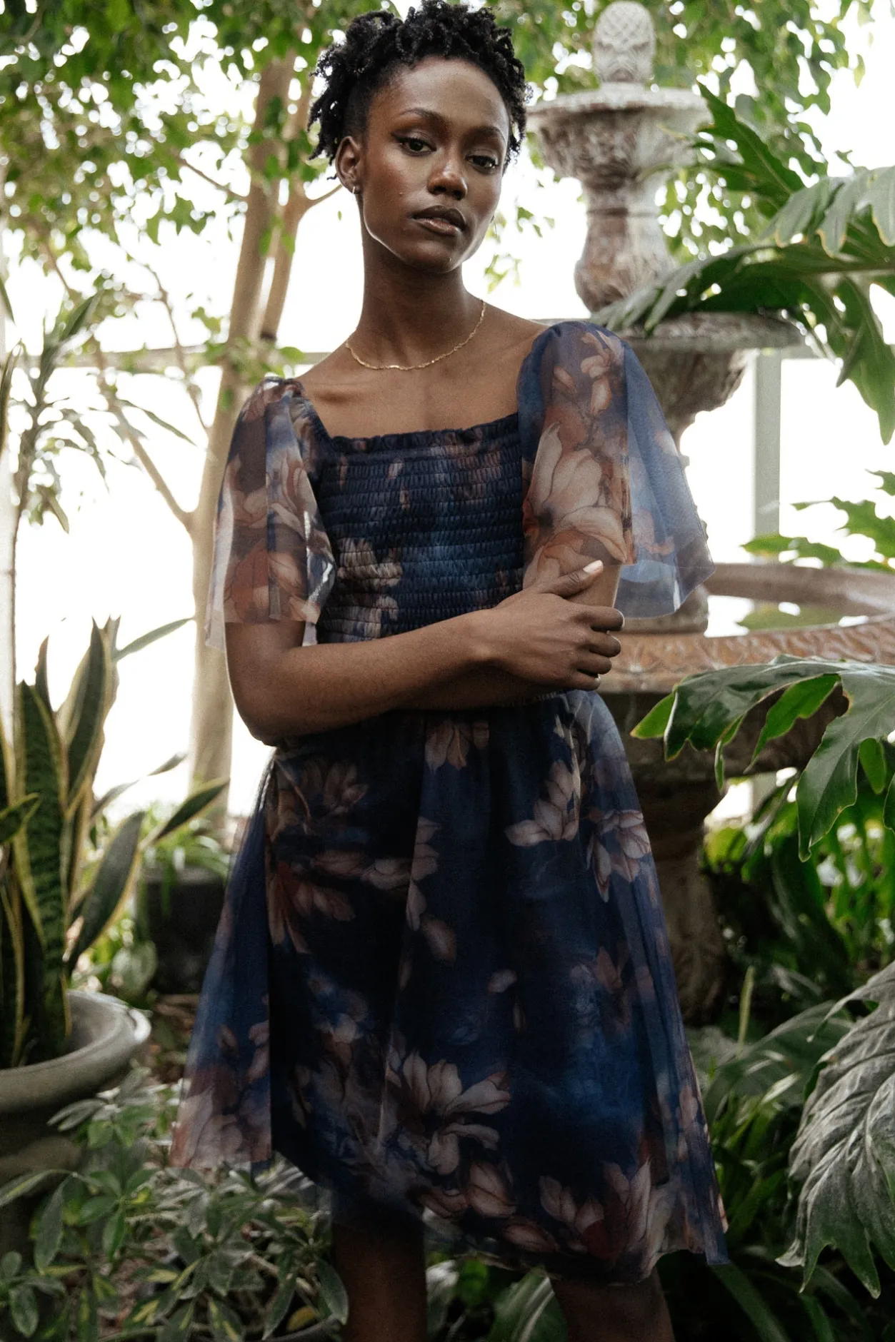 Best Baltic Born Tivoli Tulle Short Dress | Dark Blue Floral DarkBlueFloral