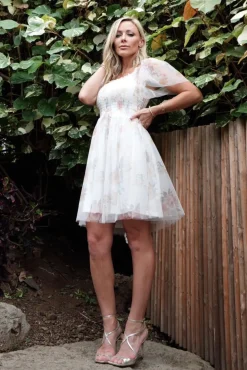 Best Baltic Born Tivoli Tulle Short Dress | White Multi WhiteMulti