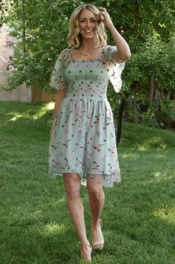 Discount Baltic Born Tivoli Tulle Short Dress | Sage + Pink Sage+Pink