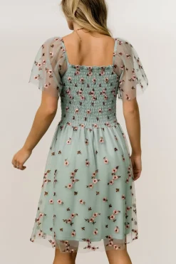 Discount Baltic Born Tivoli Tulle Short Dress | Sage + Pink Sage+Pink