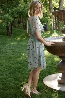 Discount Baltic Born Tivoli Tulle Short Dress | Sage + Pink Sage+Pink