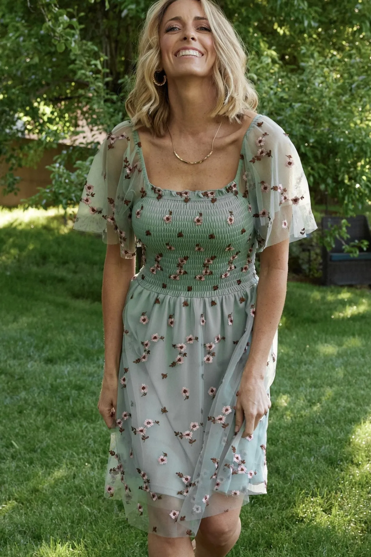Discount Baltic Born Tivoli Tulle Short Dress | Sage + Pink Sage+Pink