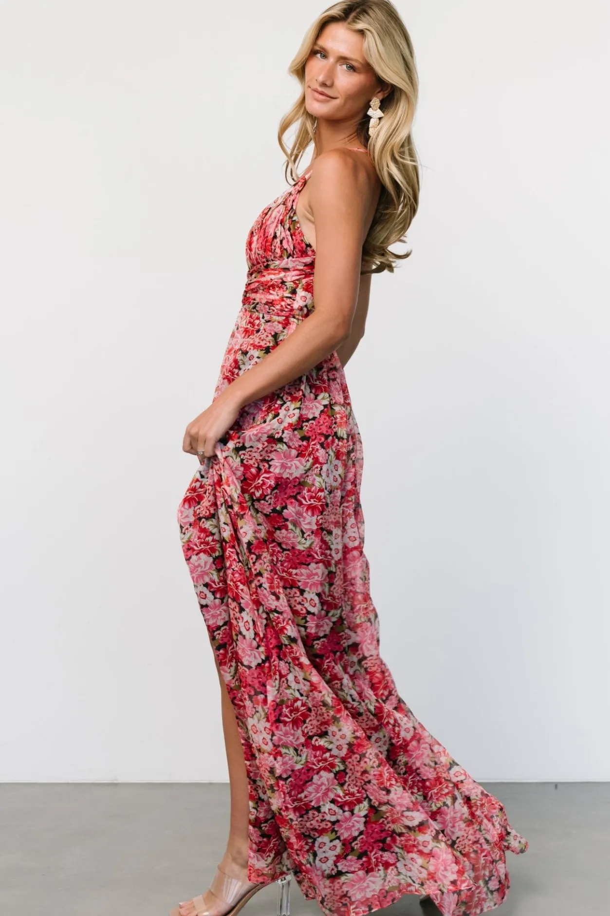 Fashion Baltic Born Tora Cross Back Maxi Dress | Black + Red Floral Black+RedFloral