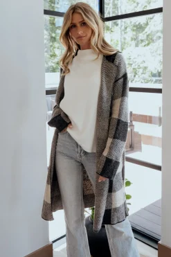 New Baltic Born Toronto Cardigan | Black + Taupe Black+Taupe