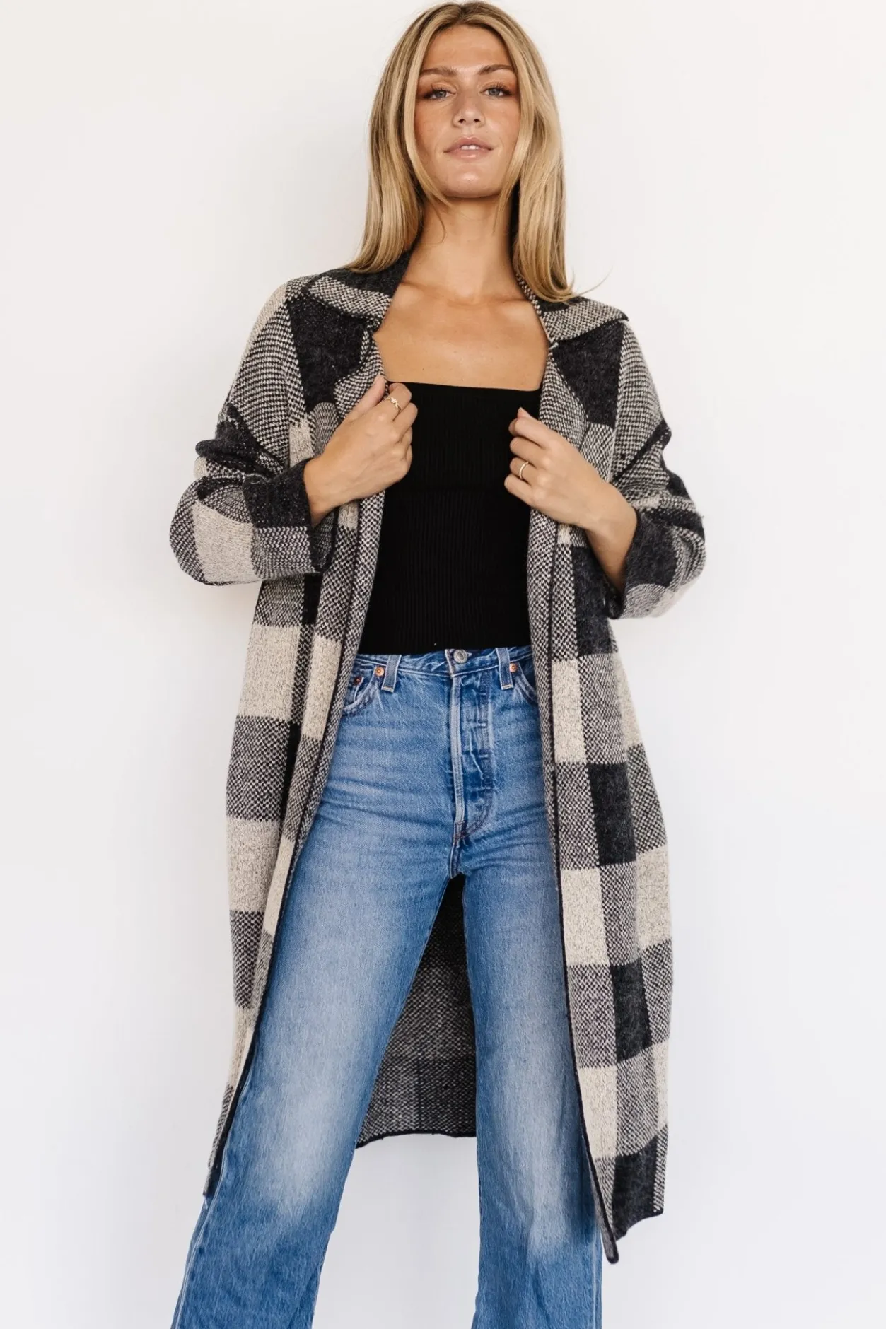 New Baltic Born Toronto Cardigan | Black + Taupe Black+Taupe