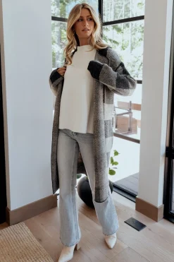 New Baltic Born Toronto Cardigan | Black + Taupe Black+Taupe