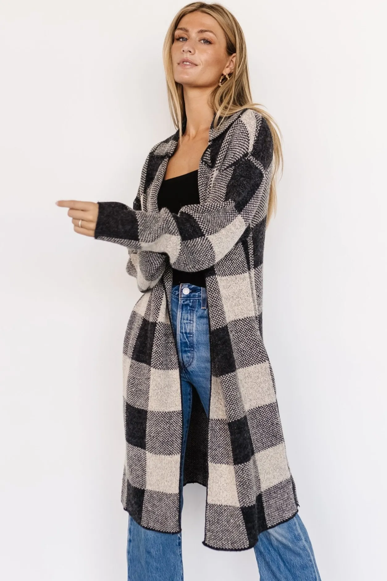 New Baltic Born Toronto Cardigan | Black + Taupe Black+Taupe