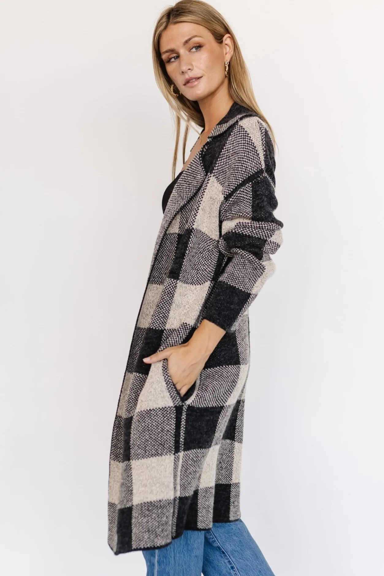 New Baltic Born Toronto Cardigan | Black + Taupe Black+Taupe