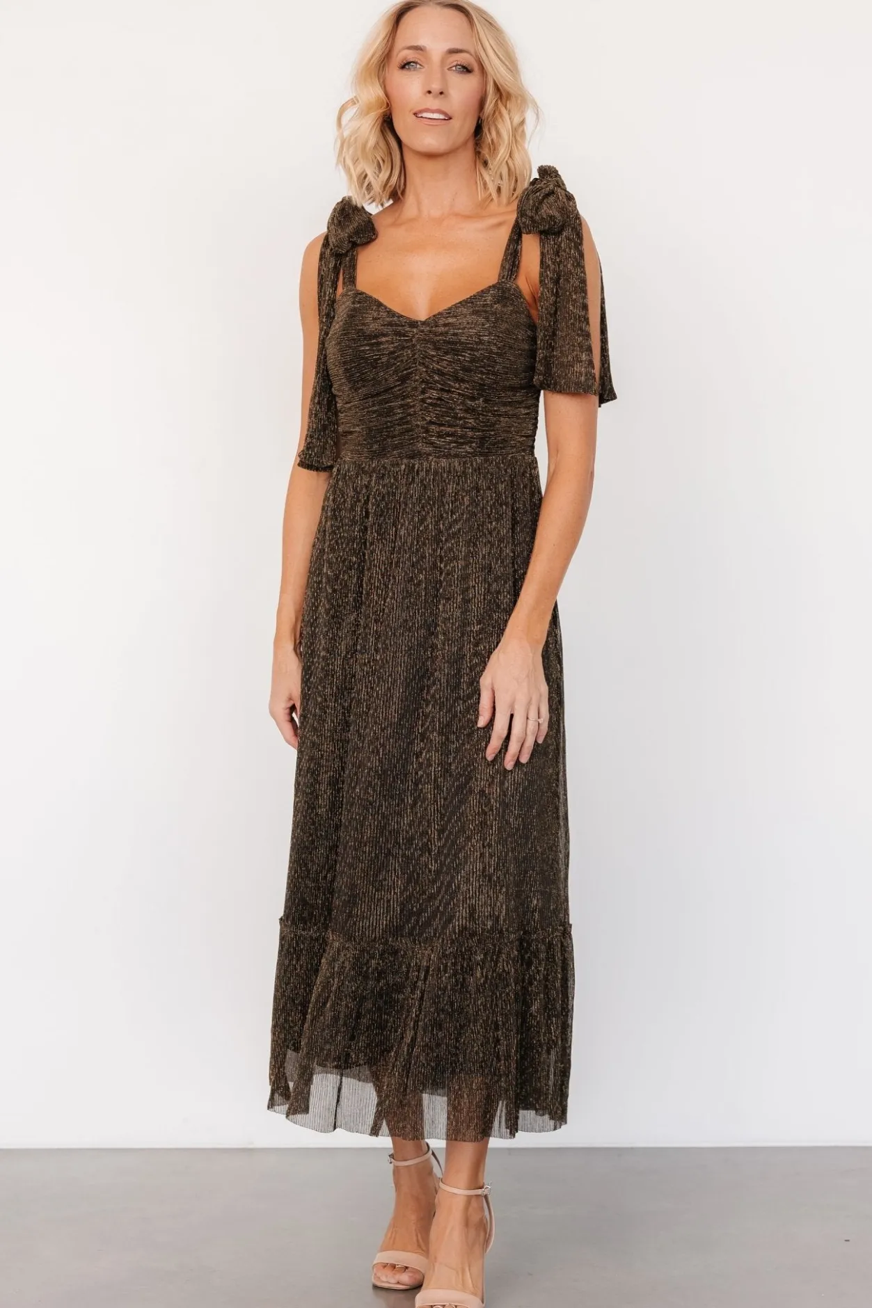 Online Baltic Born Tosha Shimmer Tank Dress | Black + Gold Black+Gold
