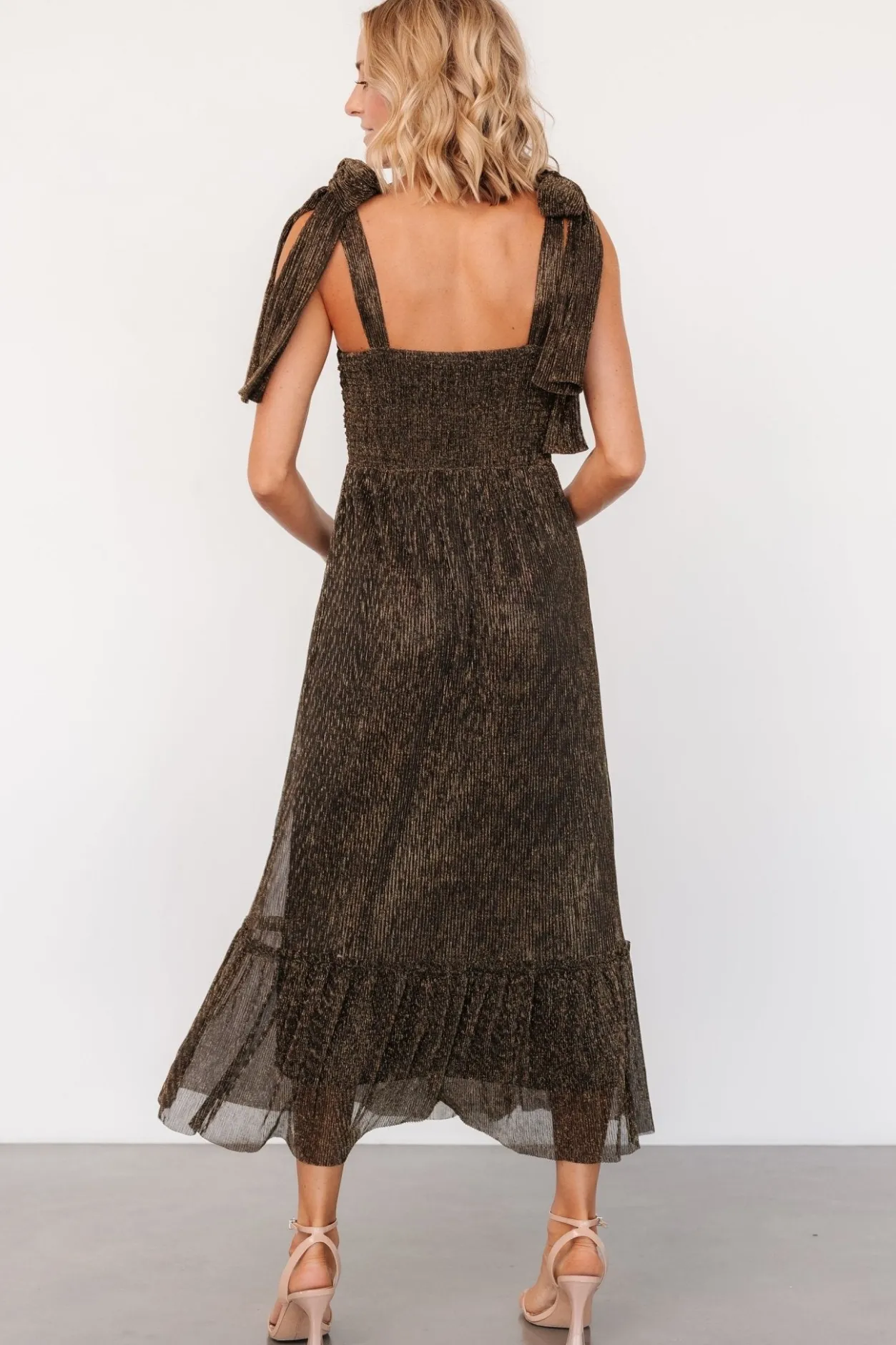 Online Baltic Born Tosha Shimmer Tank Dress | Black + Gold Black+Gold