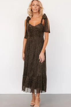 Online Baltic Born Tosha Shimmer Tank Dress | Black + Gold Black+Gold