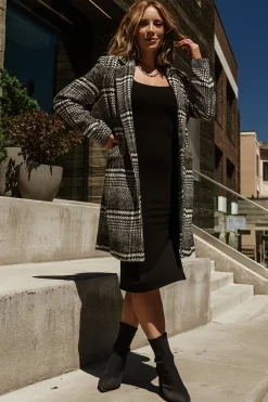 Hot Baltic Born Townley Houndstooth Coat | Black + Off White Black+OffWhite