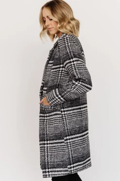 Hot Baltic Born Townley Houndstooth Coat | Black + Off White Black+OffWhite