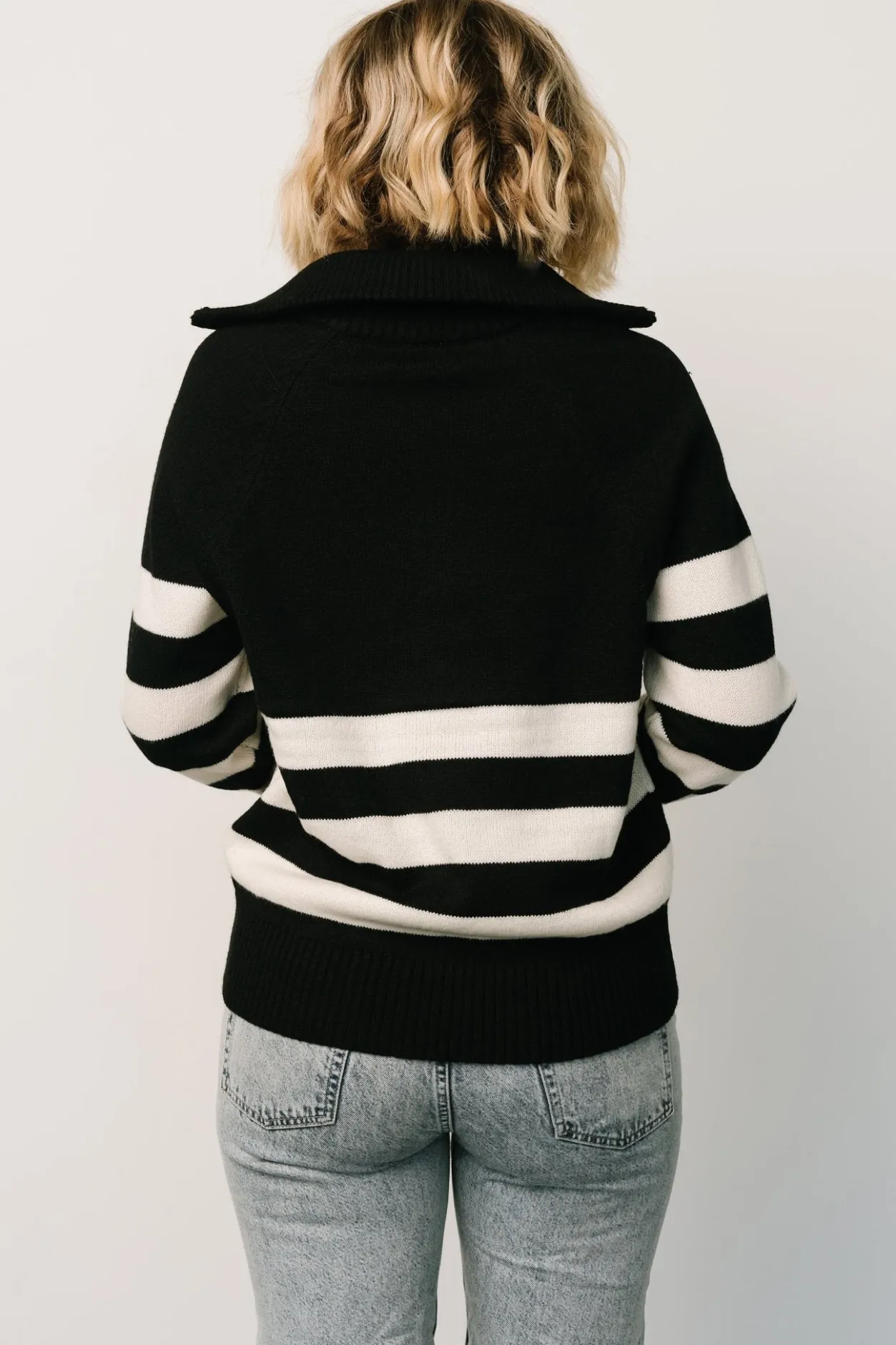 Clearance Baltic Born Trish Striped Sweater | Black + Off White Black+OffWhite