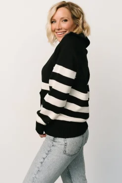Clearance Baltic Born Trish Striped Sweater | Black + Off White Black+OffWhite