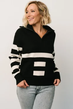 Clearance Baltic Born Trish Striped Sweater | Black + Off White Black+OffWhite