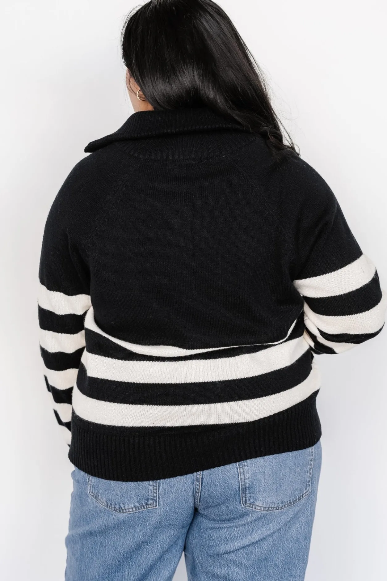 Clearance Baltic Born Trish Striped Sweater | Black + Off White Black+OffWhite