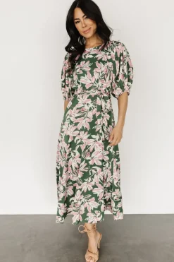 Hot Baltic Born Tucson Midi Dress | Green + Pink Green+Pink