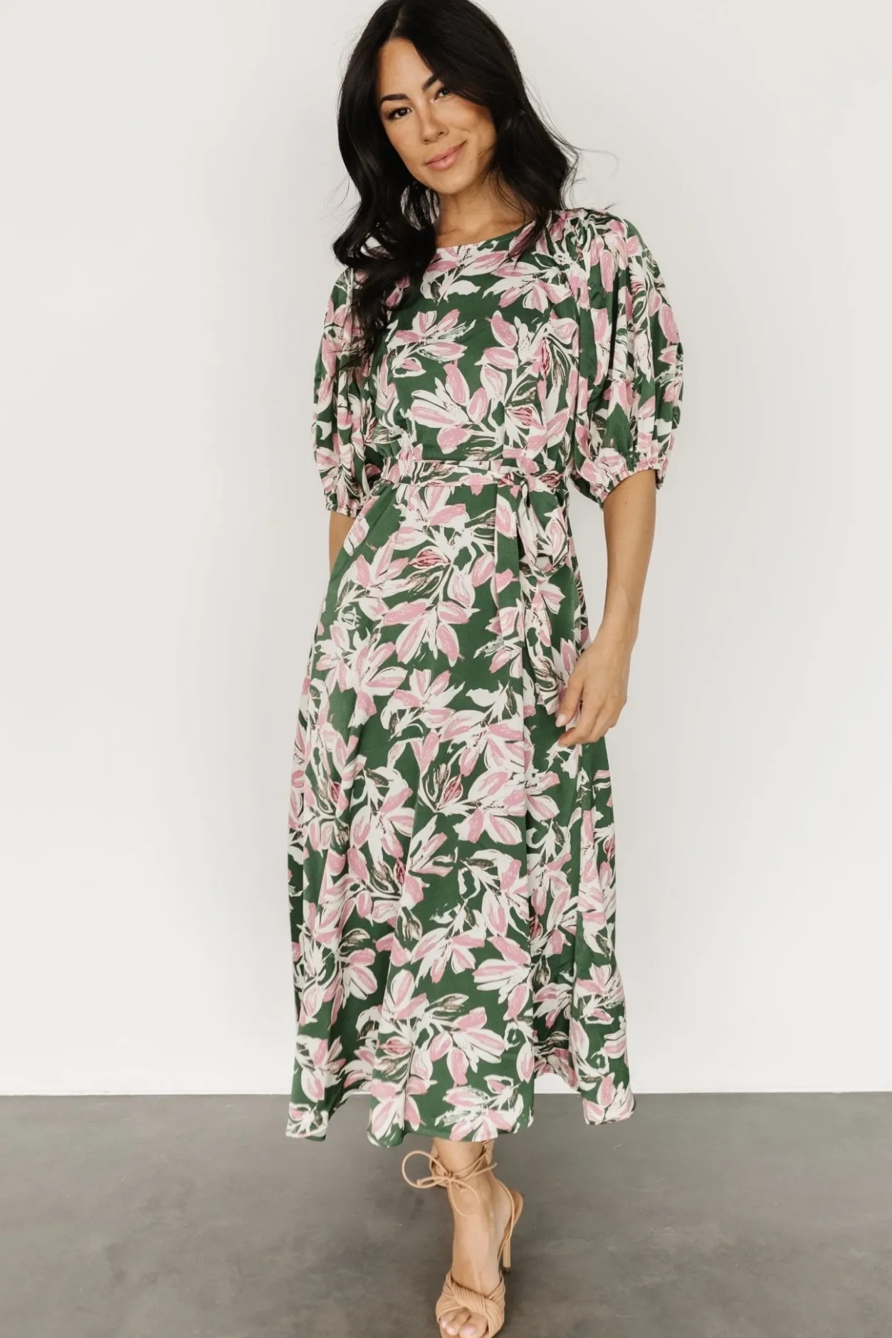 Hot Baltic Born Tucson Midi Dress | Green + Pink Green+Pink