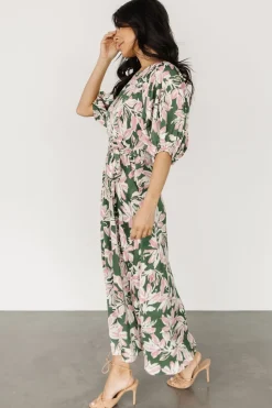 Hot Baltic Born Tucson Midi Dress | Green + Pink Green+Pink