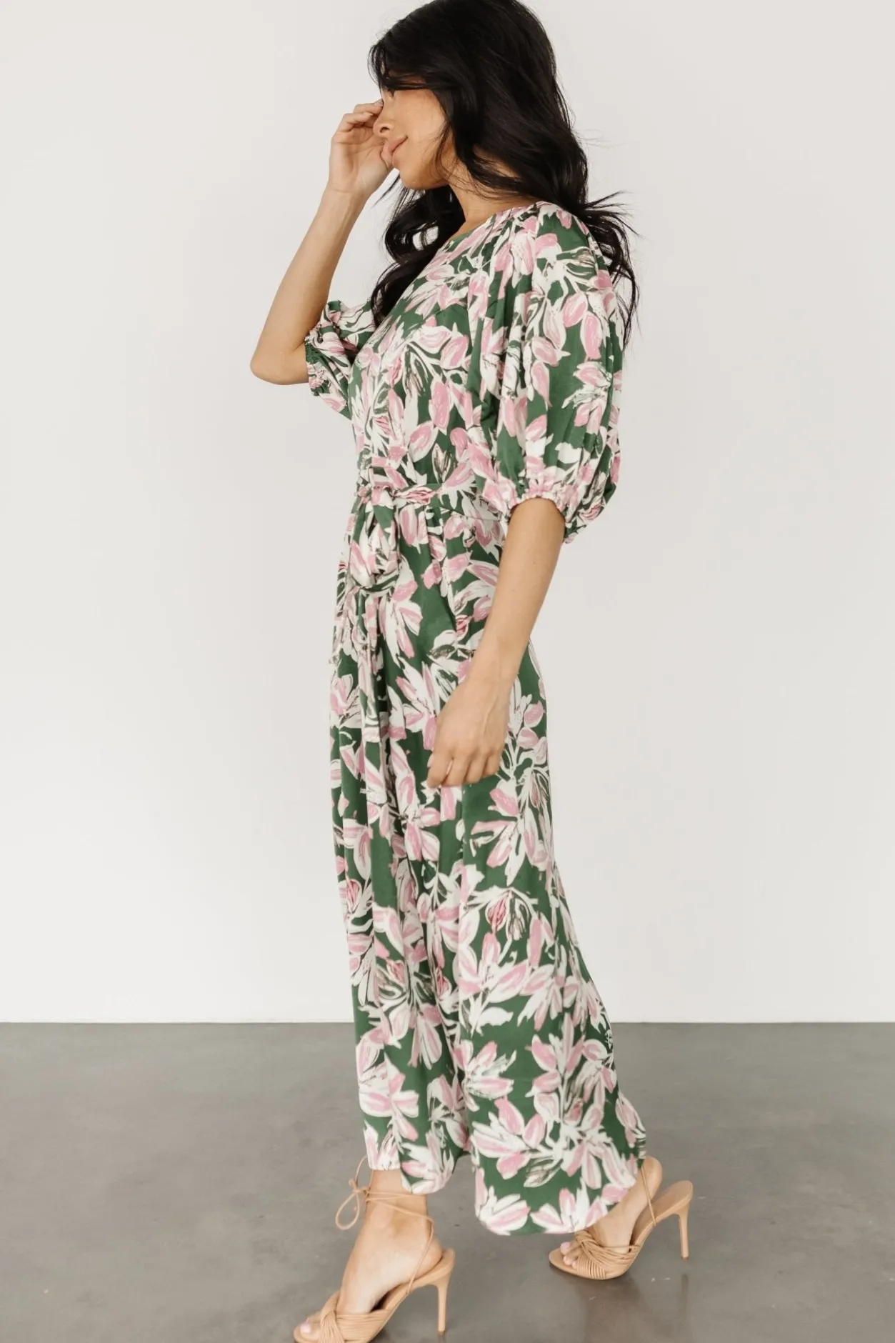 Hot Baltic Born Tucson Midi Dress | Green + Pink Green+Pink
