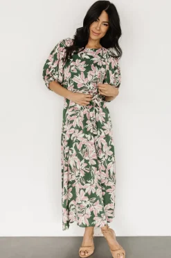 Hot Baltic Born Tucson Midi Dress | Green + Pink Green+Pink
