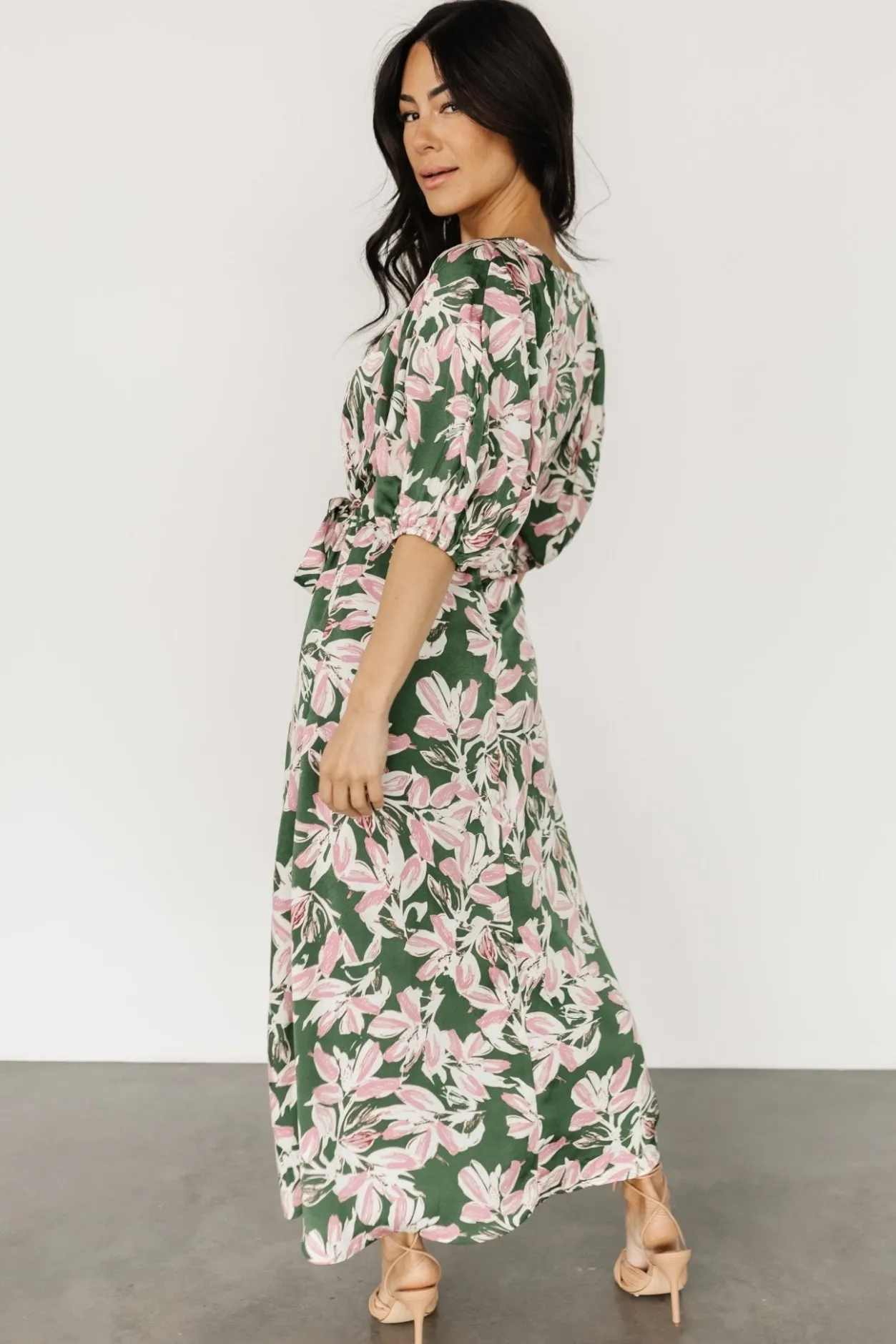 Hot Baltic Born Tucson Midi Dress | Green + Pink Green+Pink