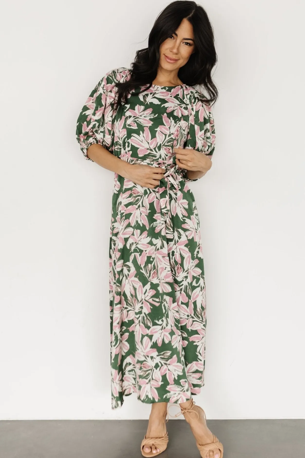Hot Baltic Born Tucson Midi Dress | Green + Pink Green+Pink