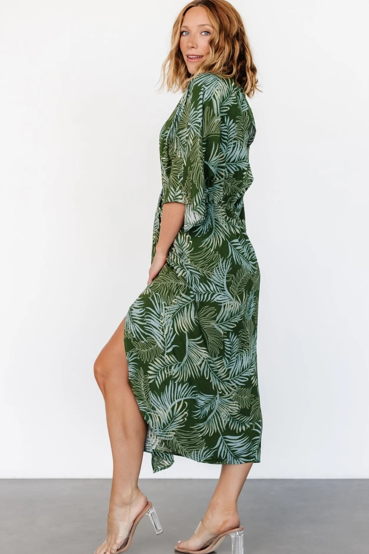 Outlet Baltic Born Tula Kimono Dress | Green + Blue Print Green+BluePrint