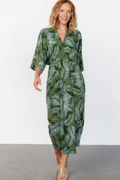 Outlet Baltic Born Tula Kimono Dress | Green + Blue Print Green+BluePrint