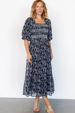 Online Baltic Born Tulsa Smocked Dress | Black + White Black+White